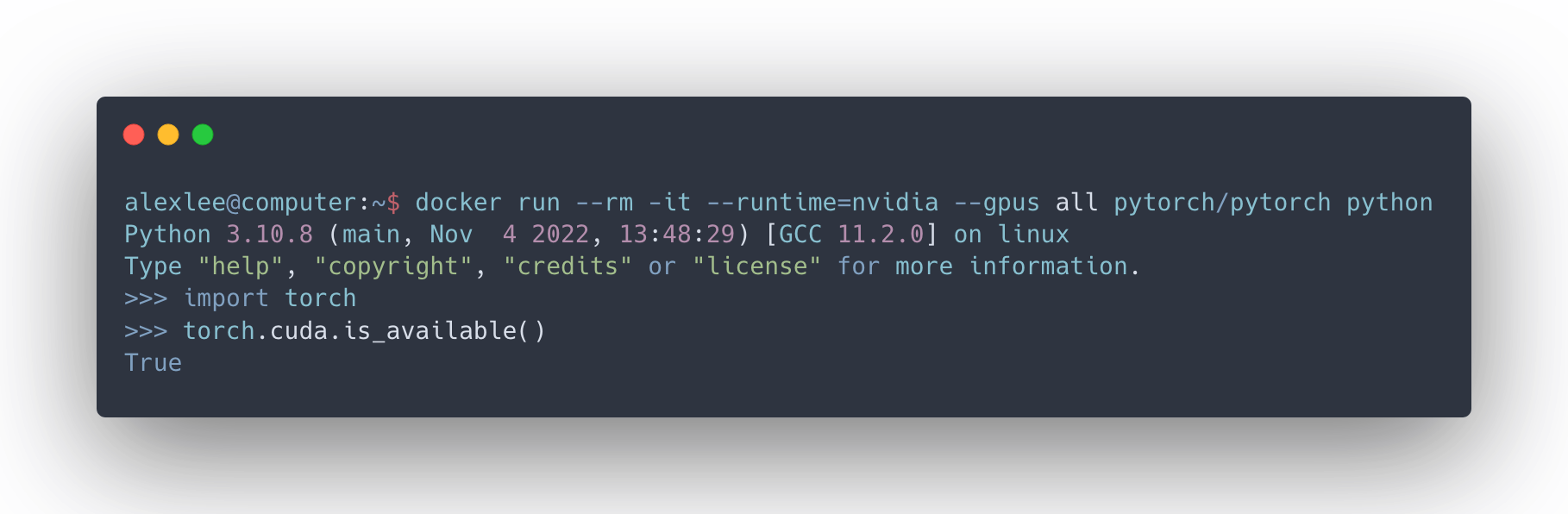 Output of interpreter call